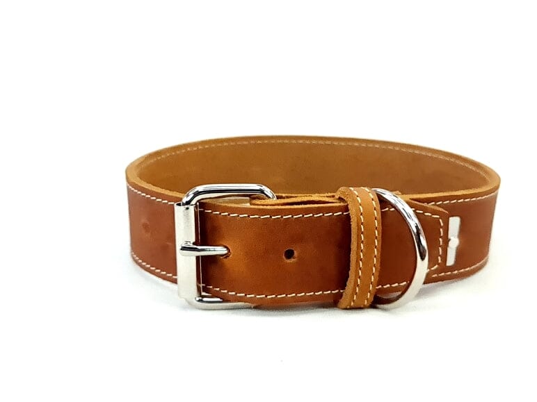 Bolleband | Halsband Classic Chrom Halsband Bolleband 30mm | M 35.5-40cm Cognac Creme 