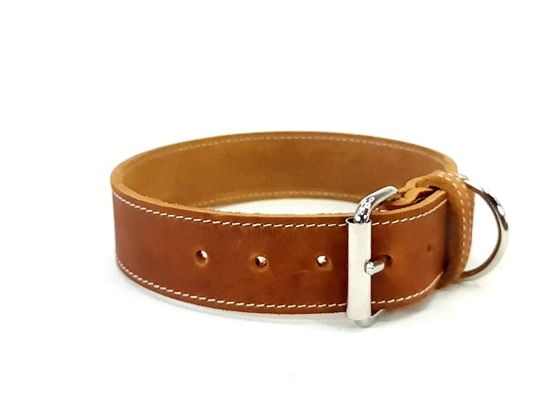 Bolleband | Halsband Classic Chrom Halsband Bolleband 40mm | M 35.5-40cm Cognac Creme 