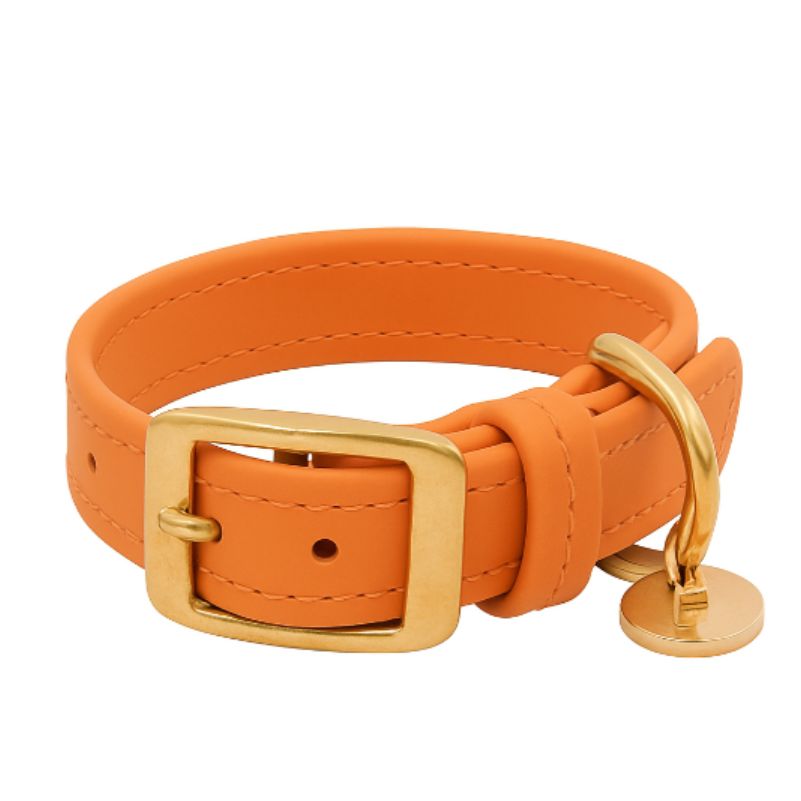 Fatissimo | Biothane Halsband Classic Small Halsband Fatissimo 13mm | Mini 20-25cm Orange | Messing 