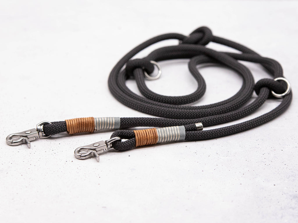 For Lovely Dogs | Tau Hundeleine Leinen For Lovely Dogs 2m / 6mm Anthrazite Nude Twist 