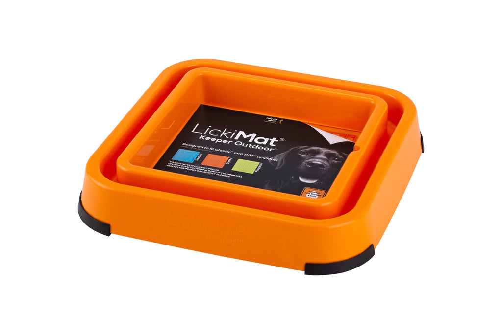Lickimat Keeper Outdoor | Schleckmatte Napf Lickimat Orange 