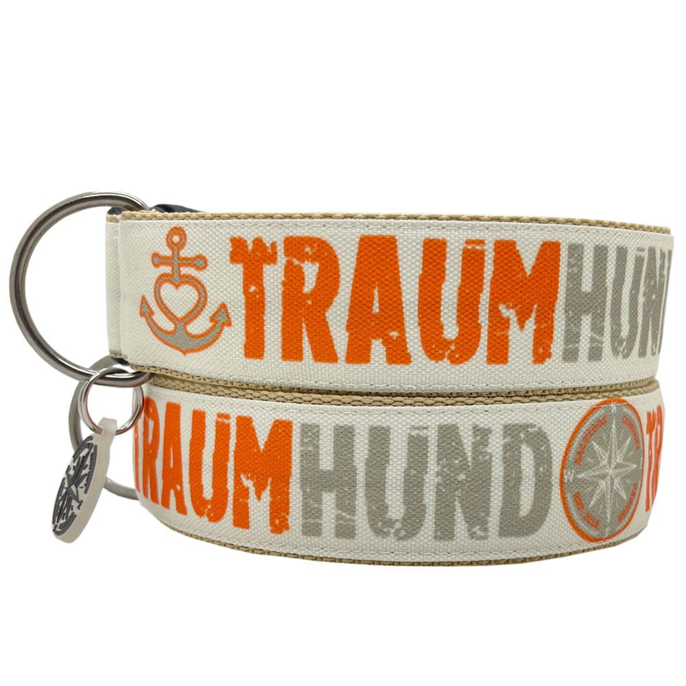 SALTYDOG | Halsband Traumhund | Mandarine-Ecru Halsband Dogs Inn SK | 20-35 x 2cm 